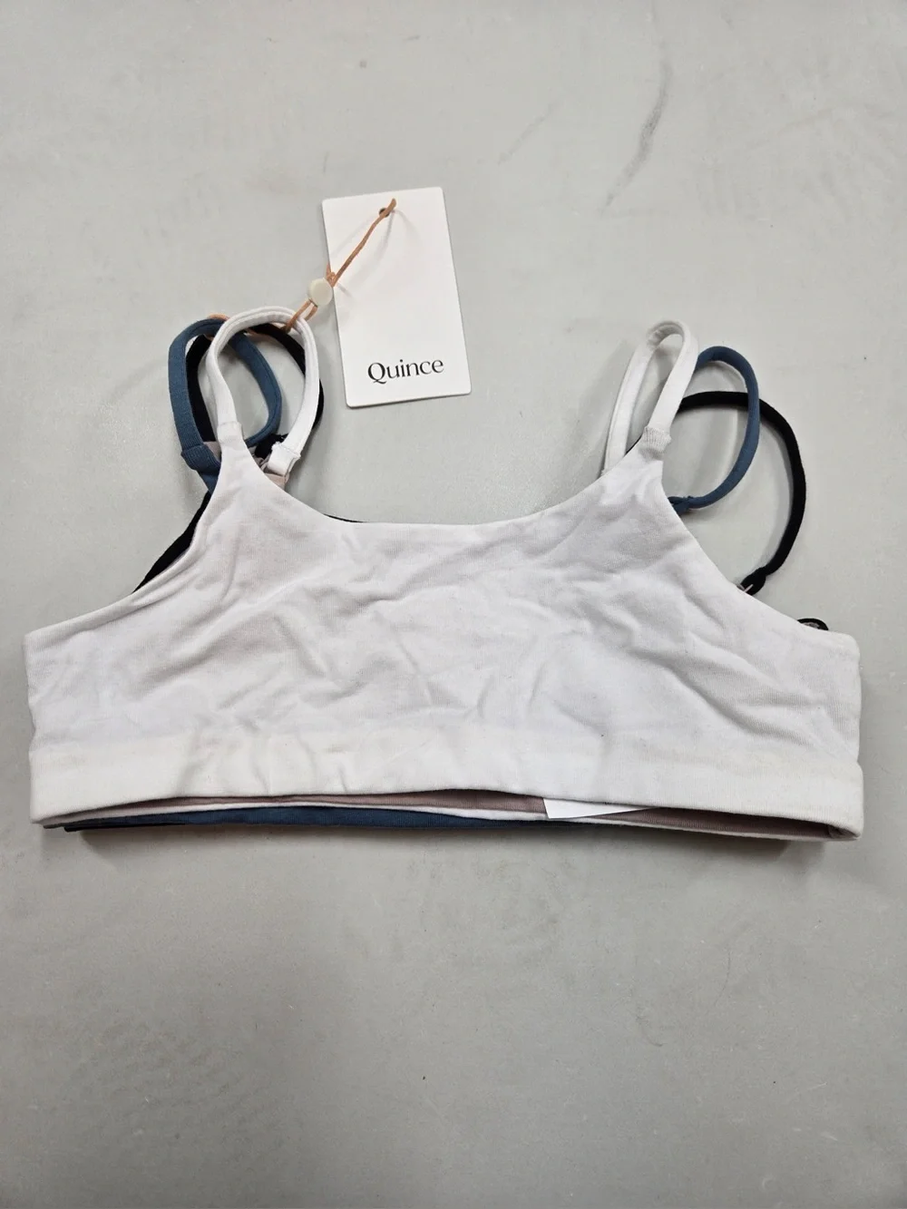 NWT QUINCE 3 Pack Organic Adjustable Bras Size 8 Girls Multi 0455